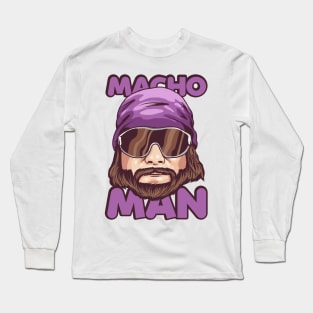 purple macho face Long Sleeve T-Shirt